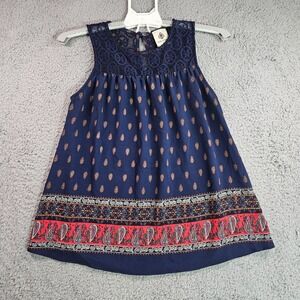 Spade & Heart Sleeveless Top Blouse Womens XS Paisley‎ Print Lace Top - XS
